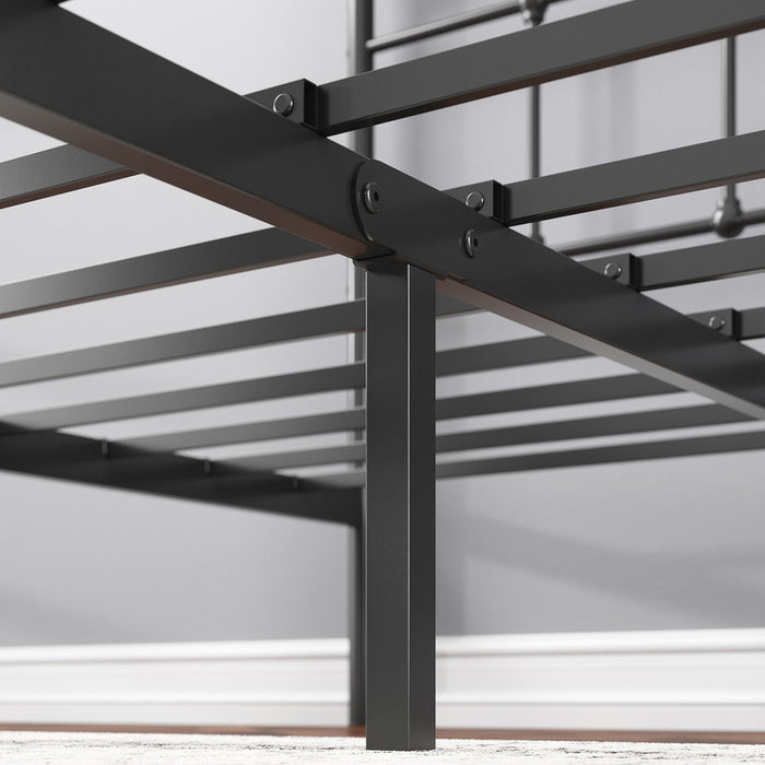Nicholas Metal Platform Bed with Headboard - Twin Size