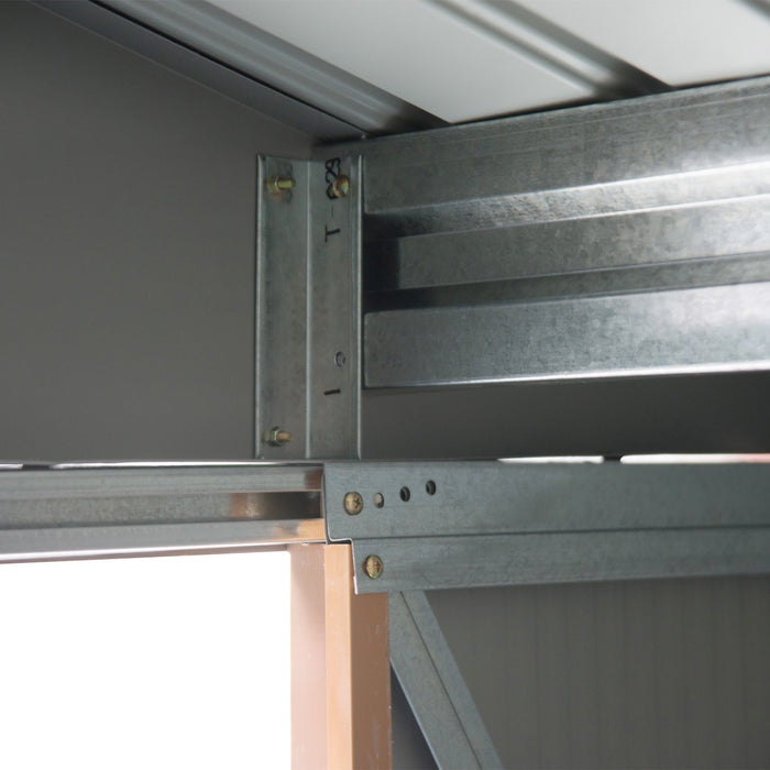 Outsunny 7' X 4' X 6' Garden Storage Shed Outdoor Patio Yard Metal Tool Storage House W/ Steel Floor Foundation And Double Doors Yellow