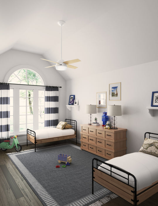 Dempsey Low Profile Ceiling Fan with Light Fixture - White