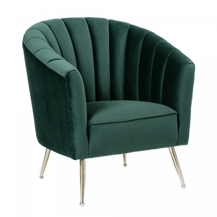 Rosemont Mid-Century Modern Velvet Accent Armchair in Green - Set of 2