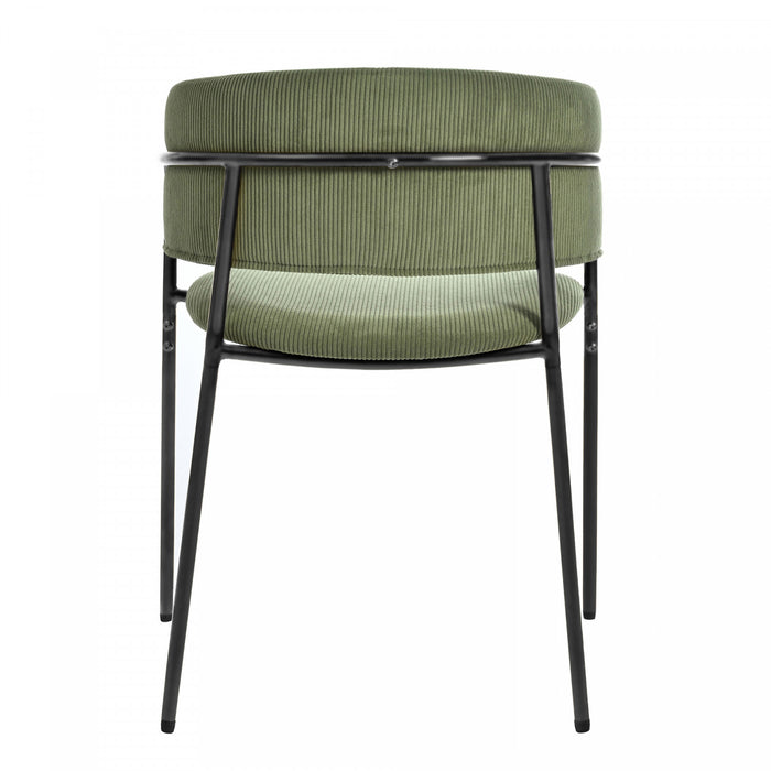 Ethan Set of 6 Modern Corduroy Upholstery Side Chair with Angled Legs and Adjustable Feet,Green Dining Chair