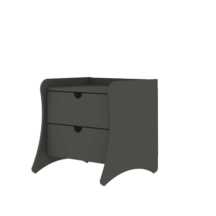 Coney Mid-Century Modern 20\" Nightstand in Charcoal Gray (2-Drawer)