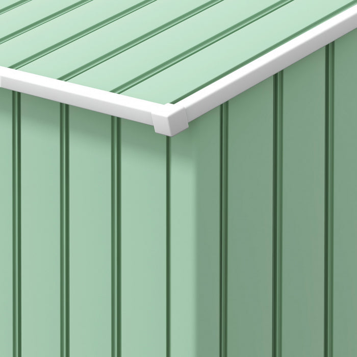 Outsunny 7' X 4' X 6' Garden Storage Shed Outdoor Patio Yard Metal Tool Storage House W/ Steel Foundation Kit And Double Doors, Light Green