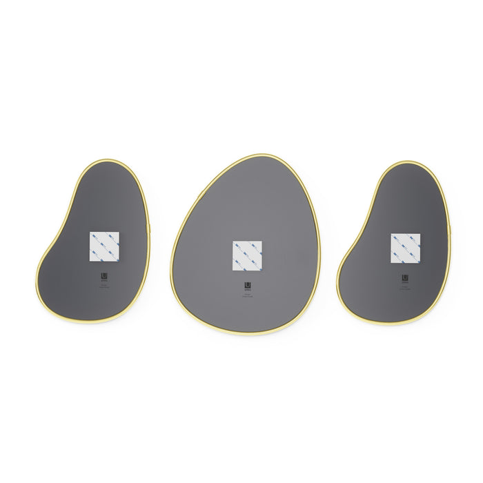 Umbra Hubba Brass Pebble Mirrors - Set of 3