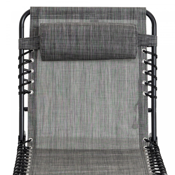 Outsunny Folding Lounge Chair, Reclining Tanning Chair With Adjustable Back