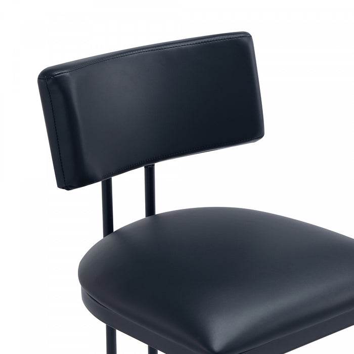 Juno Contemporary Modern Vegan Leather Metal Counter Stool in Black