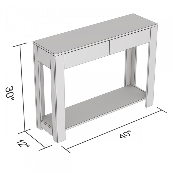 40” Console Table With 2 Drawers And Shelf - Cappuccino 