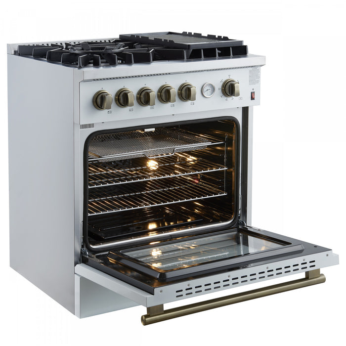 Forno Giovanni 30-inch Gas Range White, 4.32 cu.ft, -FFSGS6274-30WHT