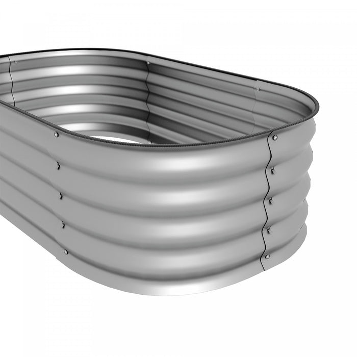 Outsunny 3.4' X 2' X 1' Galvanized Raised Garden Bed Kit, Metal Elevated Planter Box With Safety Edging, Easy Diy For Growing Flowers, Herbs, Succulents, Silver
