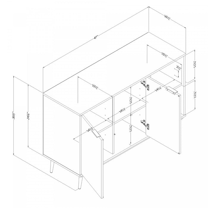 Mezzy 2-door Accent Cabinet With Open Storage - Black Oak 