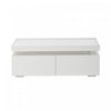Aiden LED Coffee Table with Storage Drawers and App-Controlled Lighting,White | Aiden table basse LED – table basse avec tiroirs de rangement et eclairage controle par application, blanc