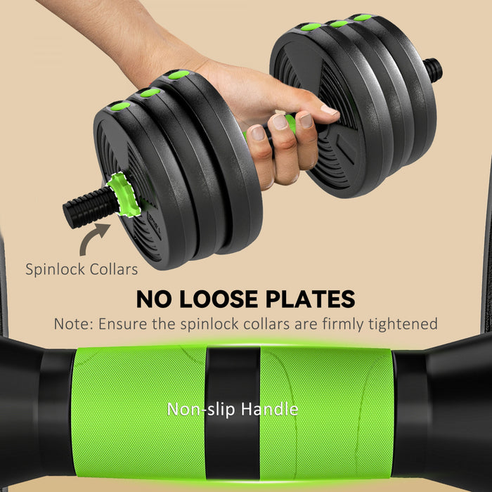 Soozier Adjustable Dumbbell Set, 3 in 1 Weights Set for Home Gym, 55lb