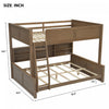 Liam Solid Wood Full XL Over Queen Bunk Bed with Storage & USB Ports, Brown | Lit superpose Liam en bois massif Full XL sur Queen avec rangement et ports USB, brun