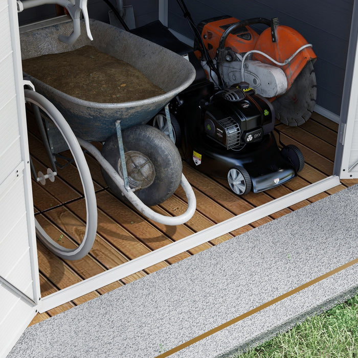 Outsunny 8' X 6' Garden Storage Shed W/ Latch Door, Air Vents, Pp, Grey