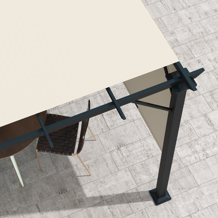 Outsunny 10' X 10' Retractable Pergola Canopy For Backyard, Garden, Beige