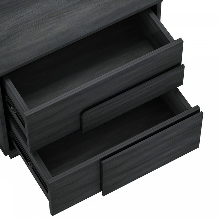 Horizon Modern 22\" Nightstand in Charcoal Gray (2-Drawer) - Set of 2