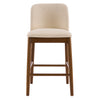 Lois Rubber Wood Counter Stool Set of 4 with Upholstered Seat and Footrest,Beige | Lois lot de 4 tabourets de comptoir en bois d’hevea avec assise rembourree et repose-pieds, beige