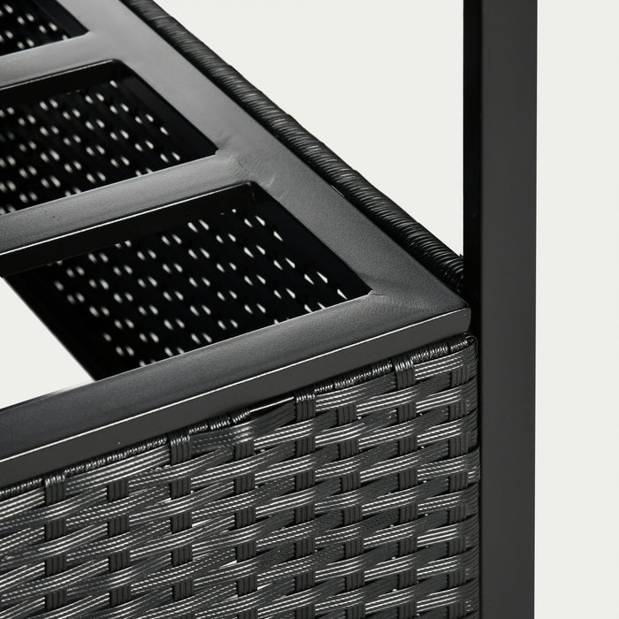 Outsunny Patio Furniture W/ Retractable Canopy Pergola Sofa Set, Blue