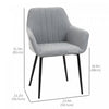 HOMCOM Dining Chairs Set of 2, Upholstered Accent Chairs with Metal Legs