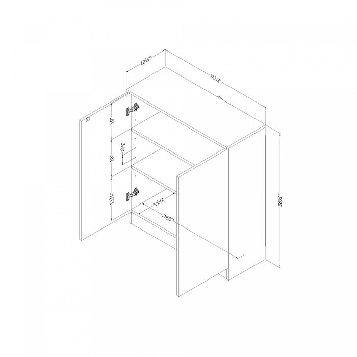 Arum 2-door Accent Cabinet - Bleached Oak 