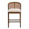 Tatti Rubber Wood Counter Stools with Cane Back Set of 4,Walnut | Tatti – Lot de 4 tabourets de comptoir en bois d’hevea avec dossier en cannage, finition noyer