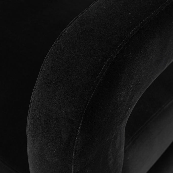 Amirah Modern Velvet Lounge Chair in Black - Set of 2