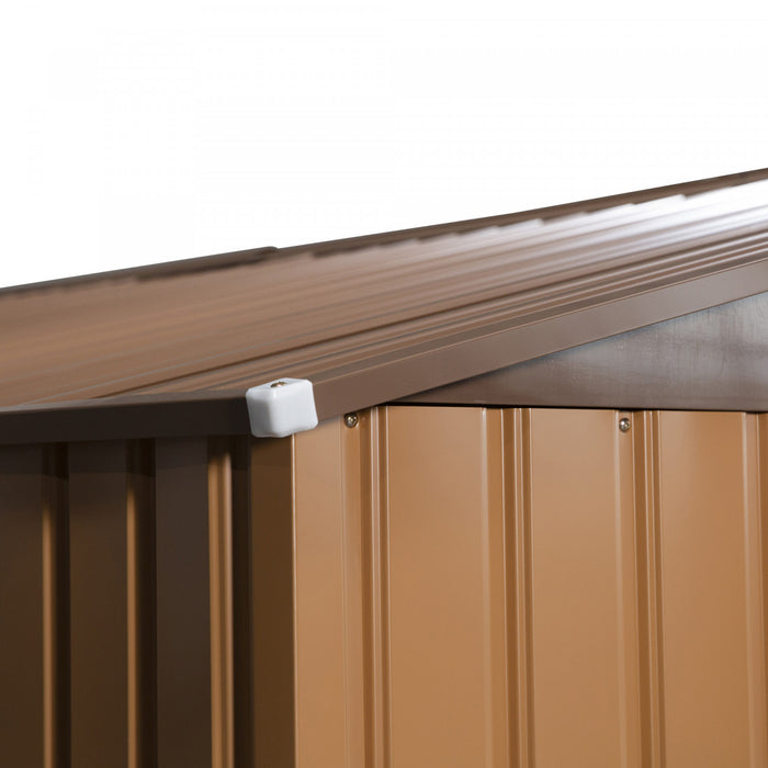 Outsunny 11' X 13' Garden Storage Shed With Double Sliding Door And 4 Ventilation Slots, Garden Tool House For Backyard, Patio, Lawn, Yellow