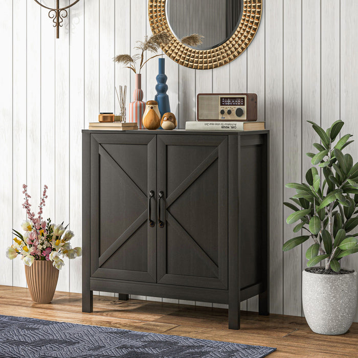 HOMCOM Storage Cabinet, Buffet Sideboard with Adjustable Shelf, Black