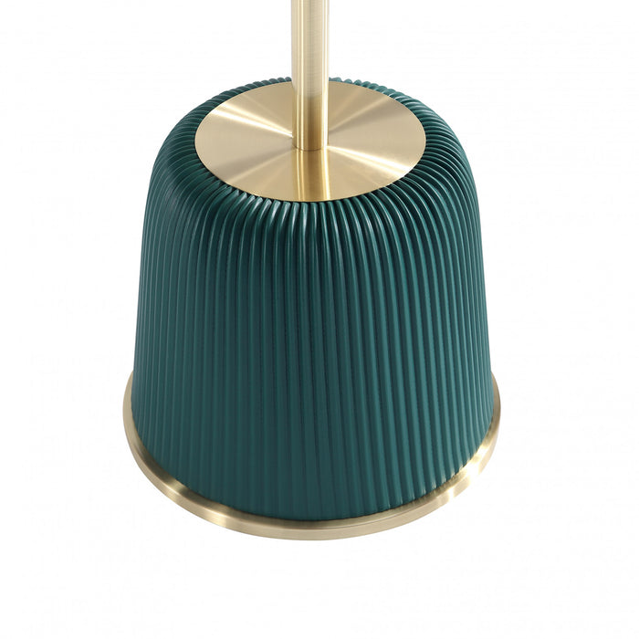 Anderson Modern Metal Top Upholstered End Table in Green - Set of 2