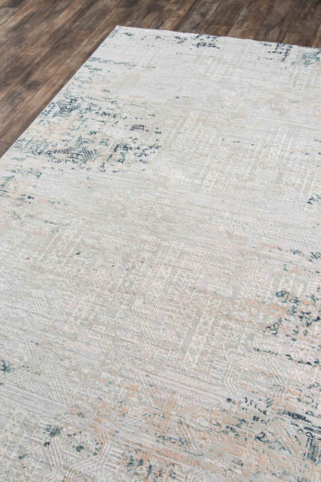 Amber Traditional 8'11\" x 12'6\" Area Rug in Grey Indoor Area Rug