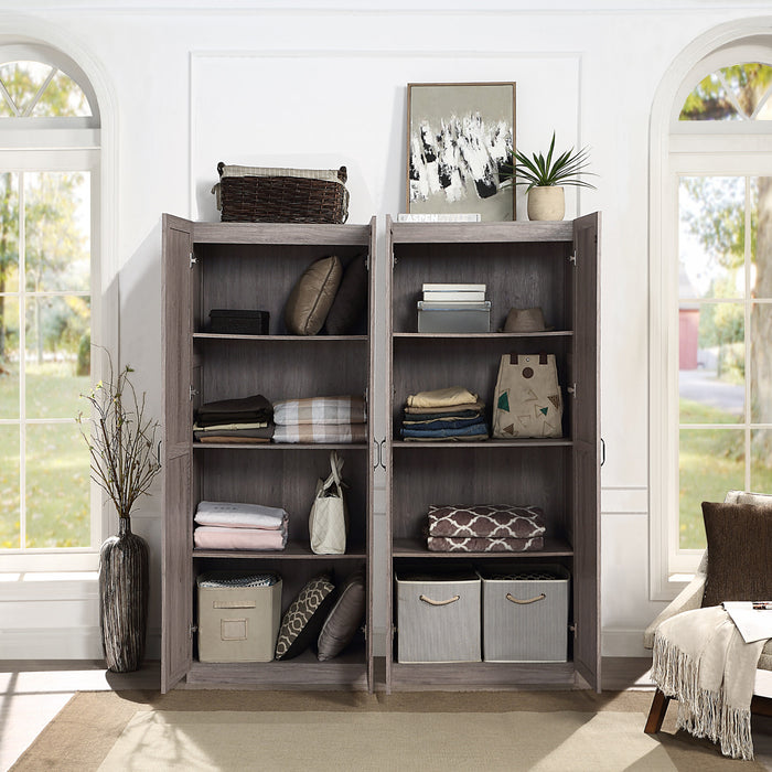 Hopkins Modern 30\" Storage Cabinet in Gray (4-Shelf) - Set of 2 Armoire