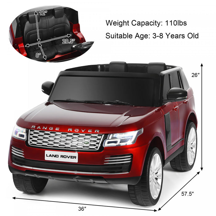 Costway 2*12v 2-seater Licensed Land Rover Kids Ride On Car 4wd W/ Remote Surface Painting Red