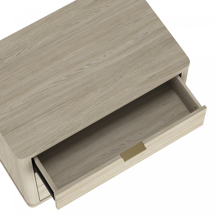 Evelyn Modern 32\" Nightstand in Natural (3-Drawer)