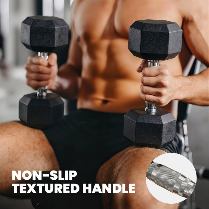 Soozier 180lbs Hex Dumbbell Weight Set with Vertical Rack for Home Gym