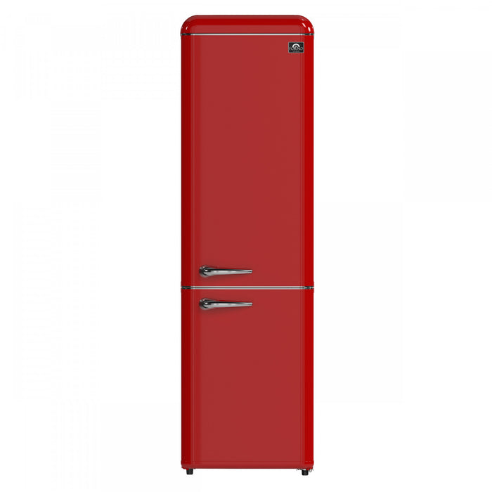 Forno Storico 22 Inch Retro Bottom Freezer Fridge in Red, 9 cu.ft. - FFFFD1745-22RED