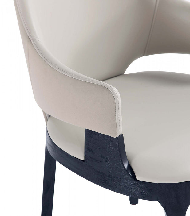 Kara Modern Wood Upholstered Dining Chair in Light Gray - Set of 2