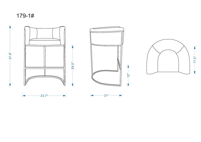 Cosmopolitan Mid-Century Modern Metal Upholstered Barstool in Chestnut