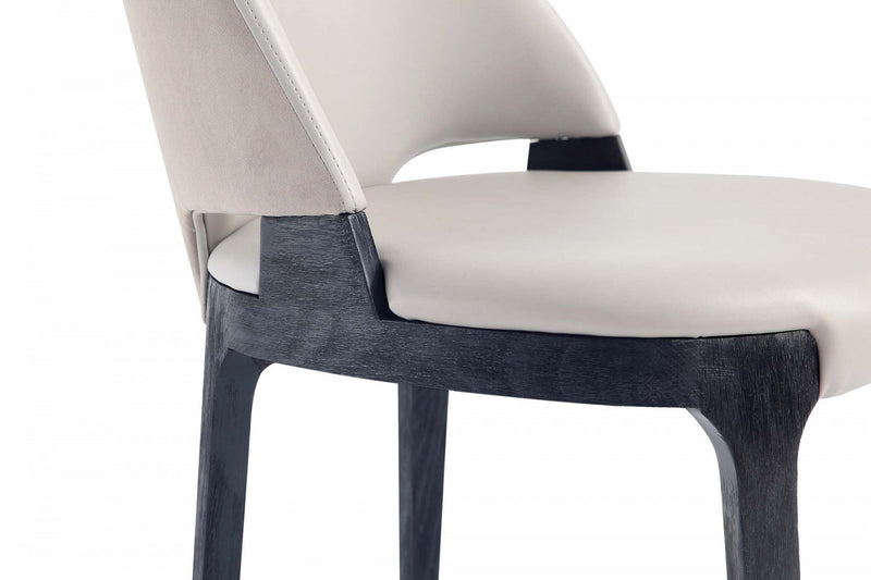 Kara Modern Wood Upholstered Dining Chair in Light Gray - Set of 2