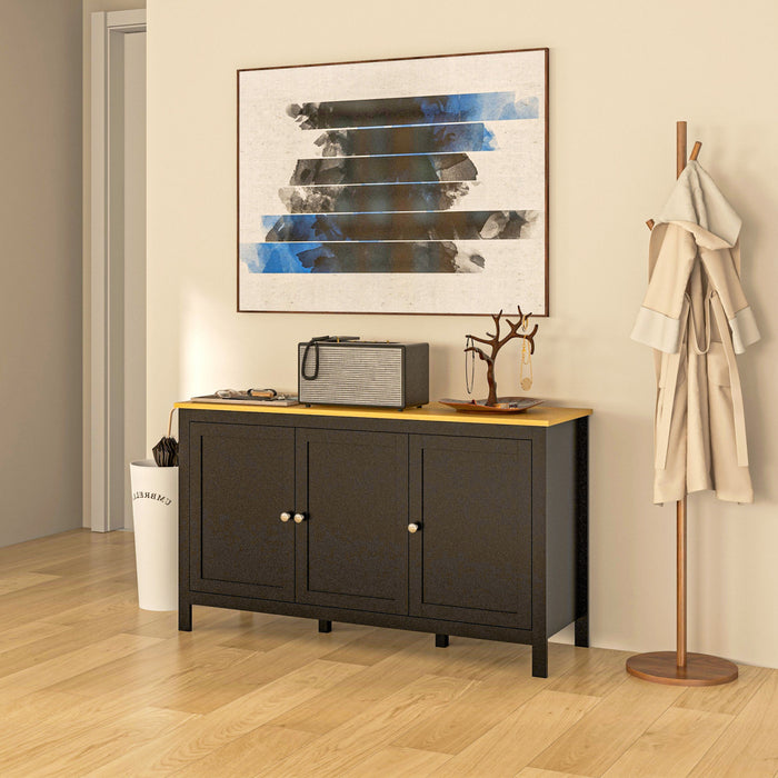 HOMCOM Storage Cabinet, Buffet Cabinet, Sideboard with Doors, Black