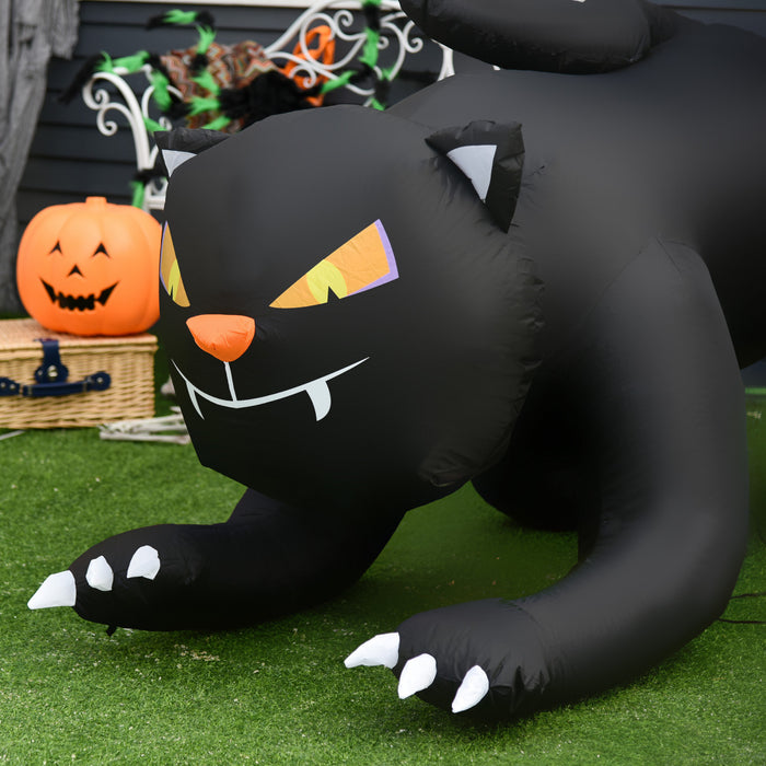 Homcom 4ft Black Cat Inflatable Halloween Decoration