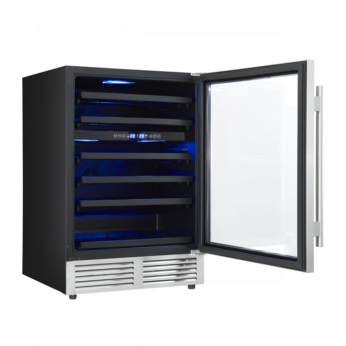 Forno Bacchino 24\"Wine Cooler, Stainless Steel, 51 Bottle Capacity- FWCDR6634-24S