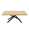 FlexDine 55-71 Inch Rectangular Extendable Dining Table with Cross Legs and Oak Finish, Oak | FlexDine Table a Manger Rectangulaire Extensible 55-71 po avec Pieds Croises et Finition Chene, Chene