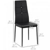 HOMCOM Dining Chairs Set of 6, Faux Leather Side Chairs with High Black