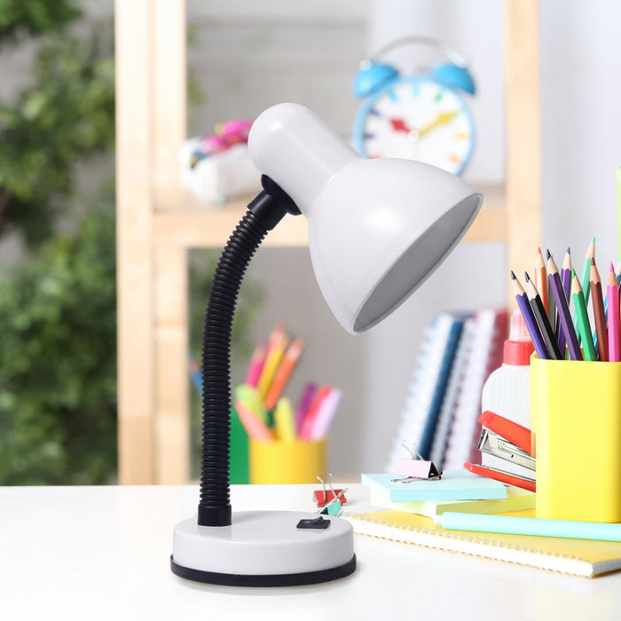 Remmer Gooseneck Desk Lamp, Snow, 14.25\"H