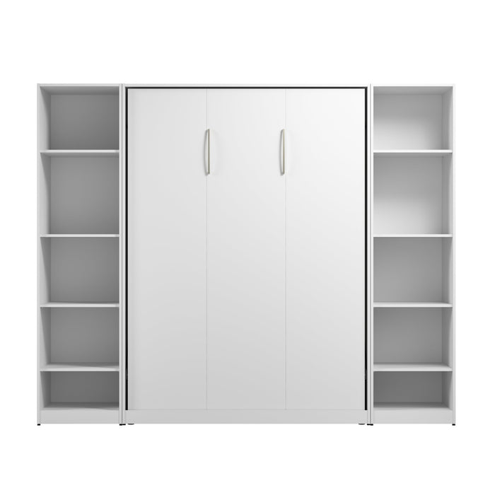 Bestar Claremont 10-Shelf Full Murphy Bed - White