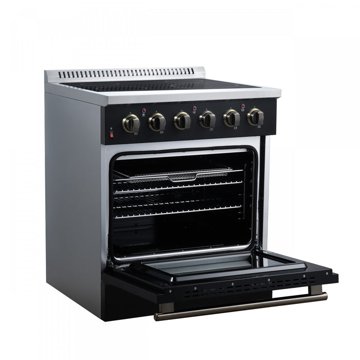 Forno Galiano 30 Inch Freestanding Electric range, 4 radiant burners, 4.32 cu.ft, Black - FFSEL6083-30BLK Electric Range