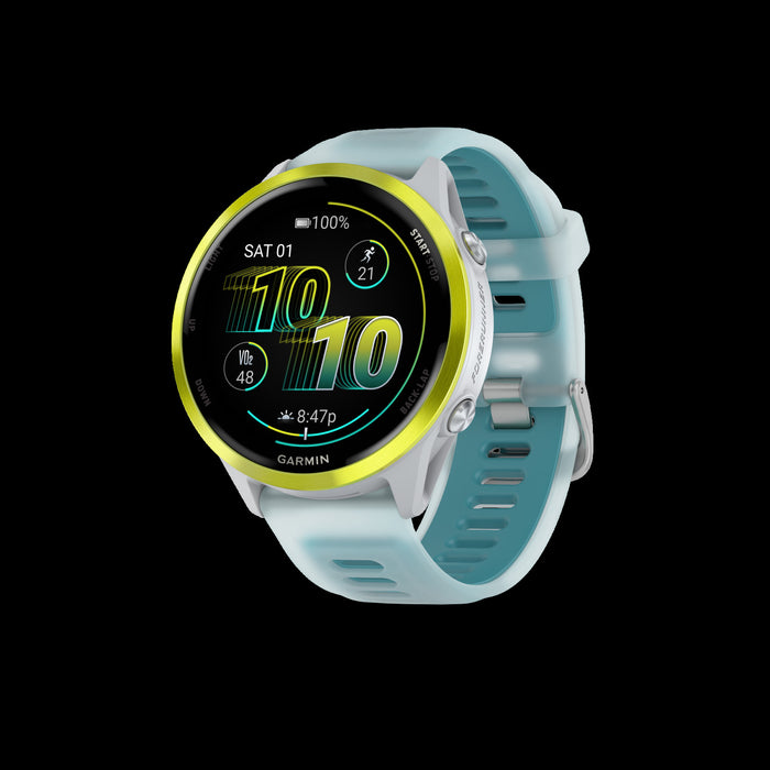 Garmin Forerunner 570 Smartwatch 47mm, Amoled, Amp Yellow Aluminum, Whitestone/turquoise, Gps Running Tracker, 11-day Battery