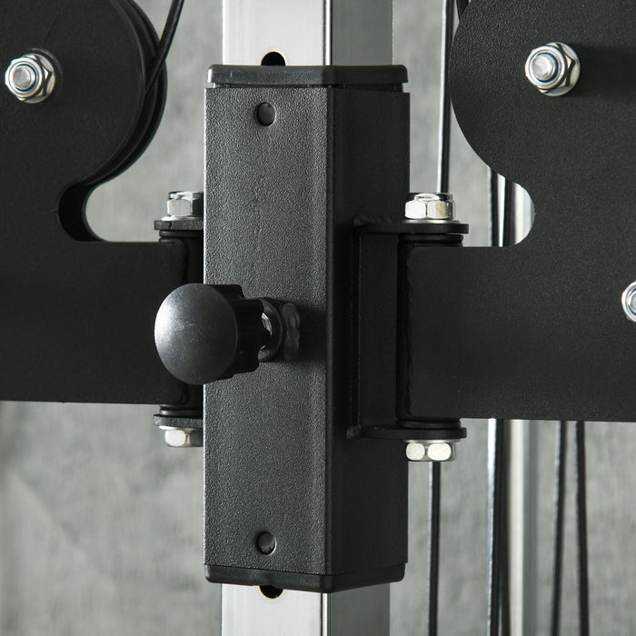 Soozier Wall Mount Cable Station With 15 Positions Adjustable Dual Pulleys
