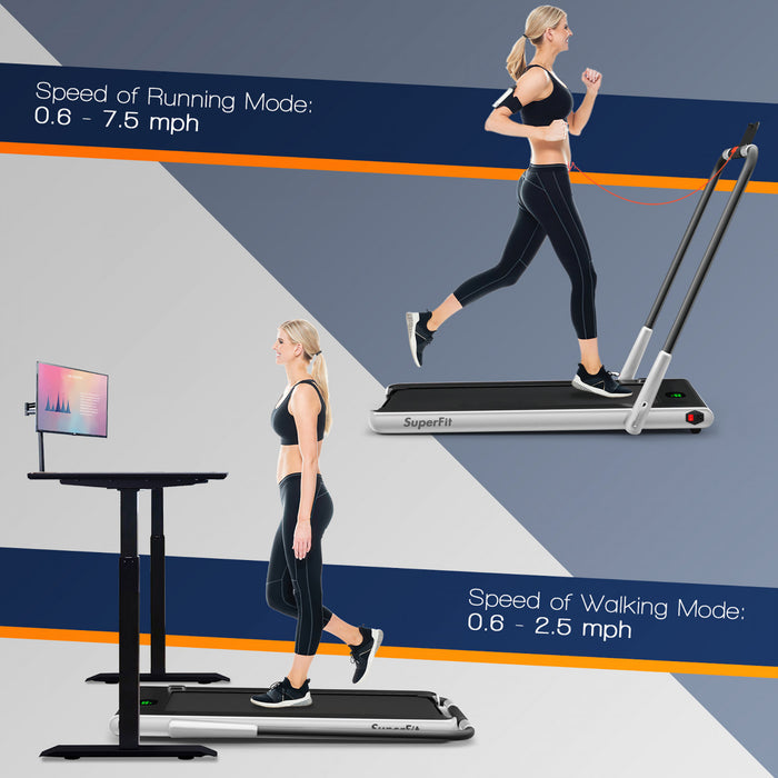 Superfit 2.25hp 2-in-1 Folding Under Desk Treadmill W/speaker Controller App