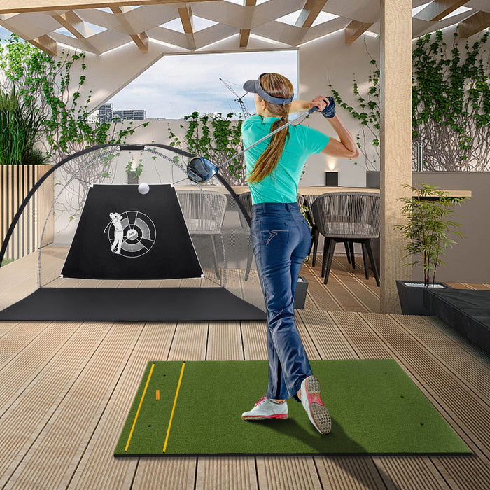 Costway 5 X 4 Ft Golf Hitting Mat Artificial Indoor Outdoor Turf Golf Training Mat 20 Mm